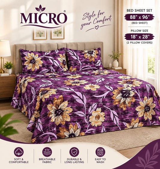 3Pc Double Bed Sheet BS138