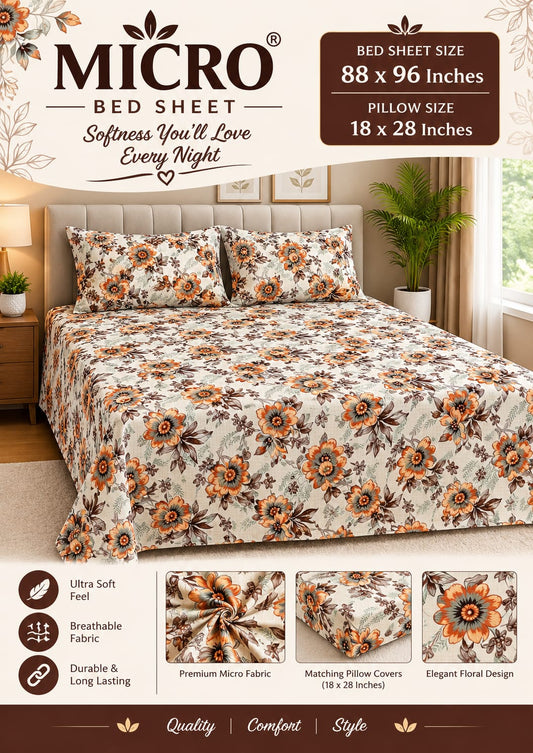 3Pc Double Bed Sheet BS137