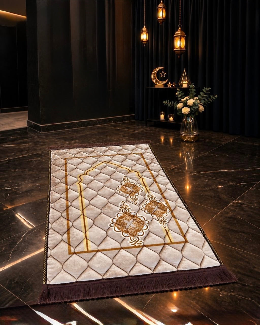 Light Brown Jae-Namaz / Prayer Mat 70 x 105 Multidesign JAE14