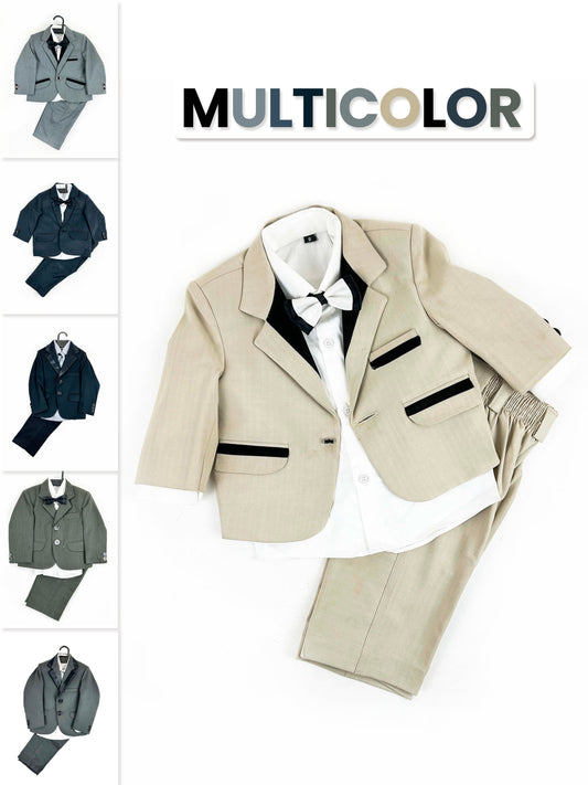 1Yrs - 10Yrs Multicolor 4Pcs Coat Pant Suit for Boys BCP27