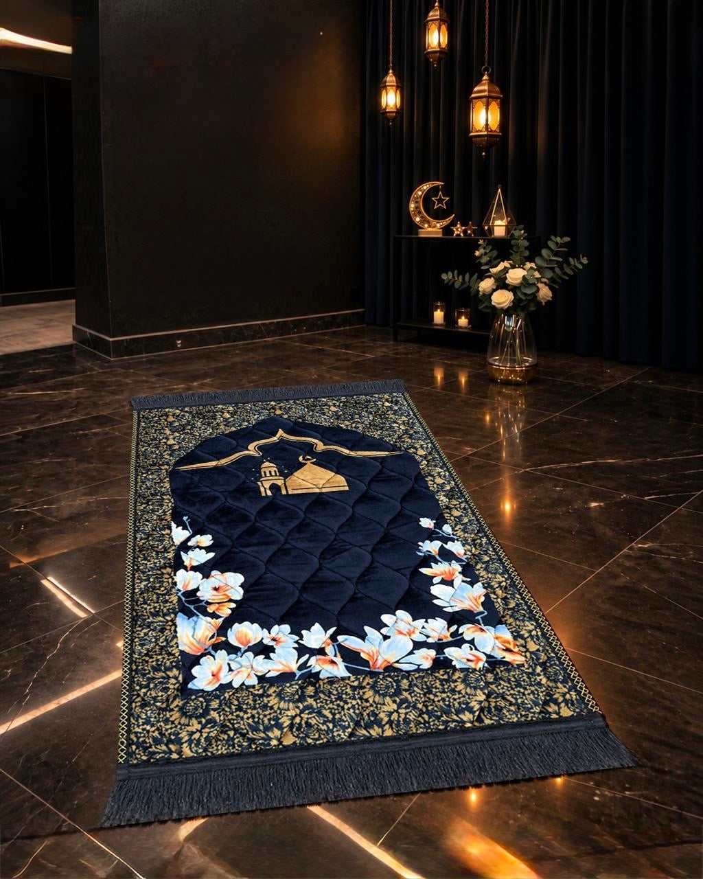 Navy Blue Jae-Namaz / Prayer Mat 70 x 105 Multidesign JAE13