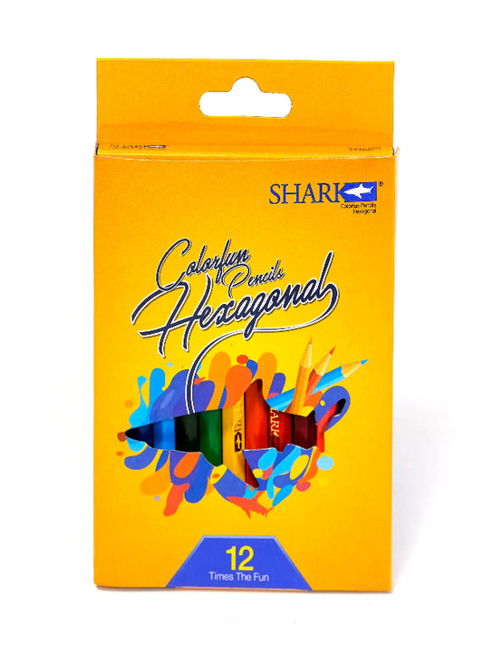 Shark Color Pencils Pack of 12 Hexagonal PB114