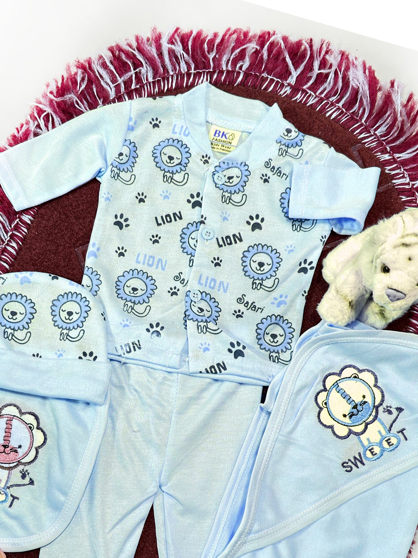 0Mth - 3Mth Sweet Lion 5Pcs Gift Set For Newborn HG NBGS234