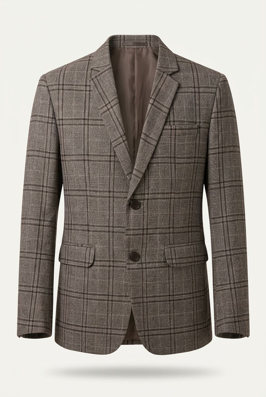 Grey checked coat-only product image