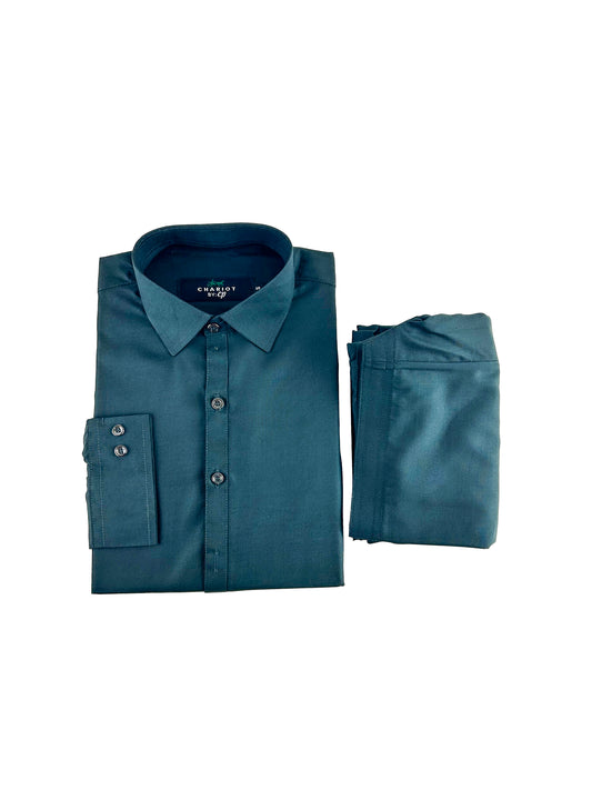 761-3  Blue Stitched Suit Kameez Shalwar For Men MSK163