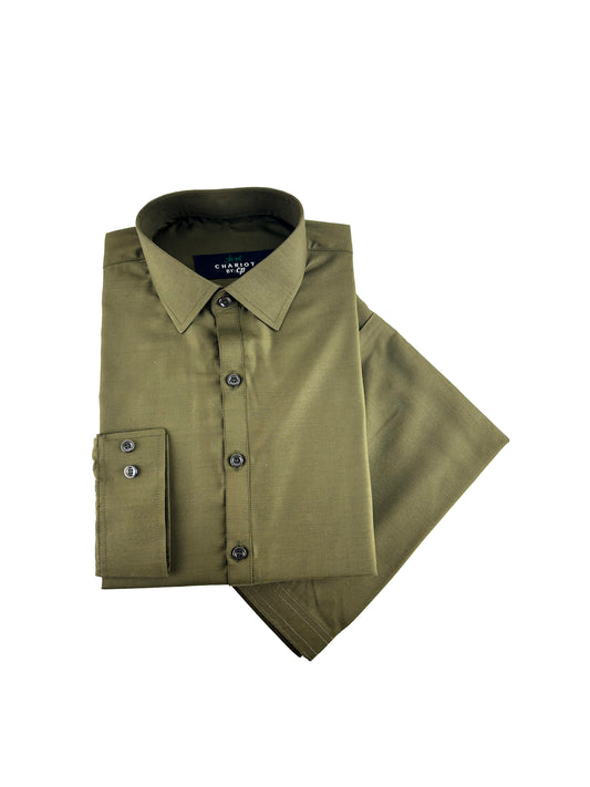 761-6 Deep Olive Green Stitched Suit Kameez Shalwar For Men MSK166