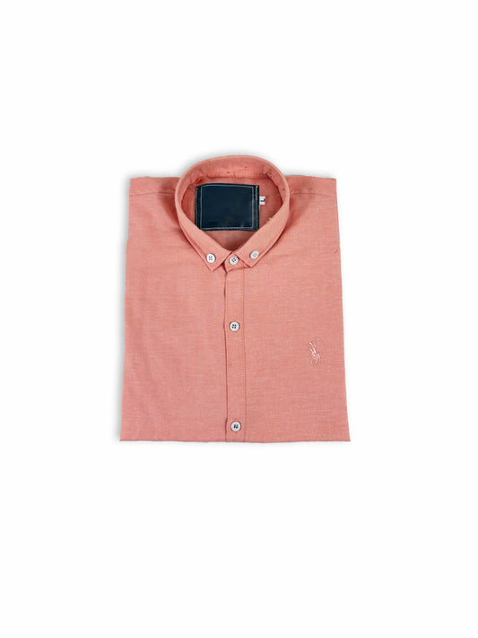 Men's Chambray Casual Shirt Peach