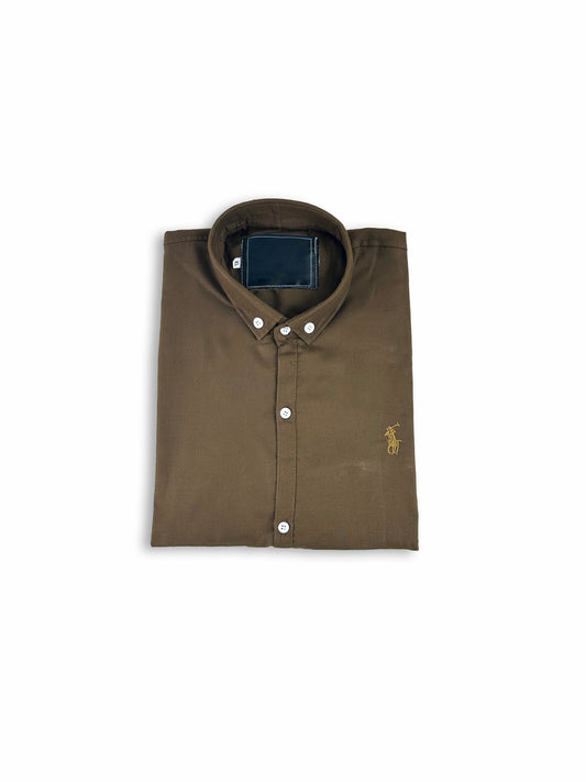Men's Chambray Casual Shirt Brown