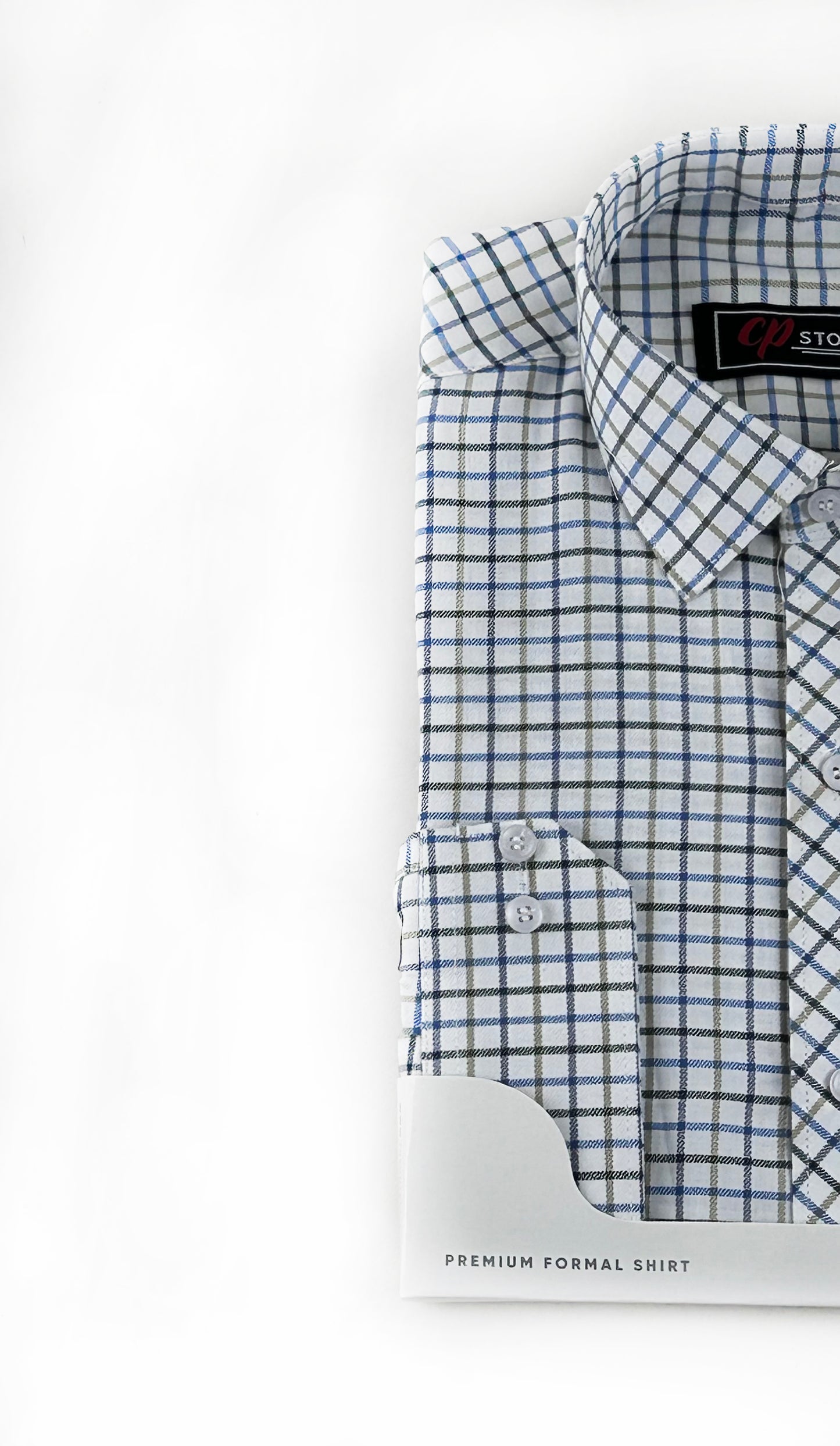 BB White Checks Formal Dress Shirt For Men MFS273