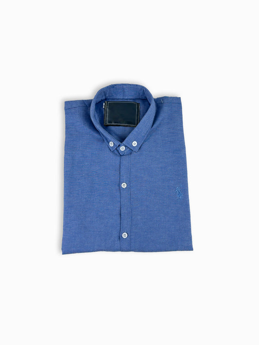 Men's Chambray Casual Shirt Blue