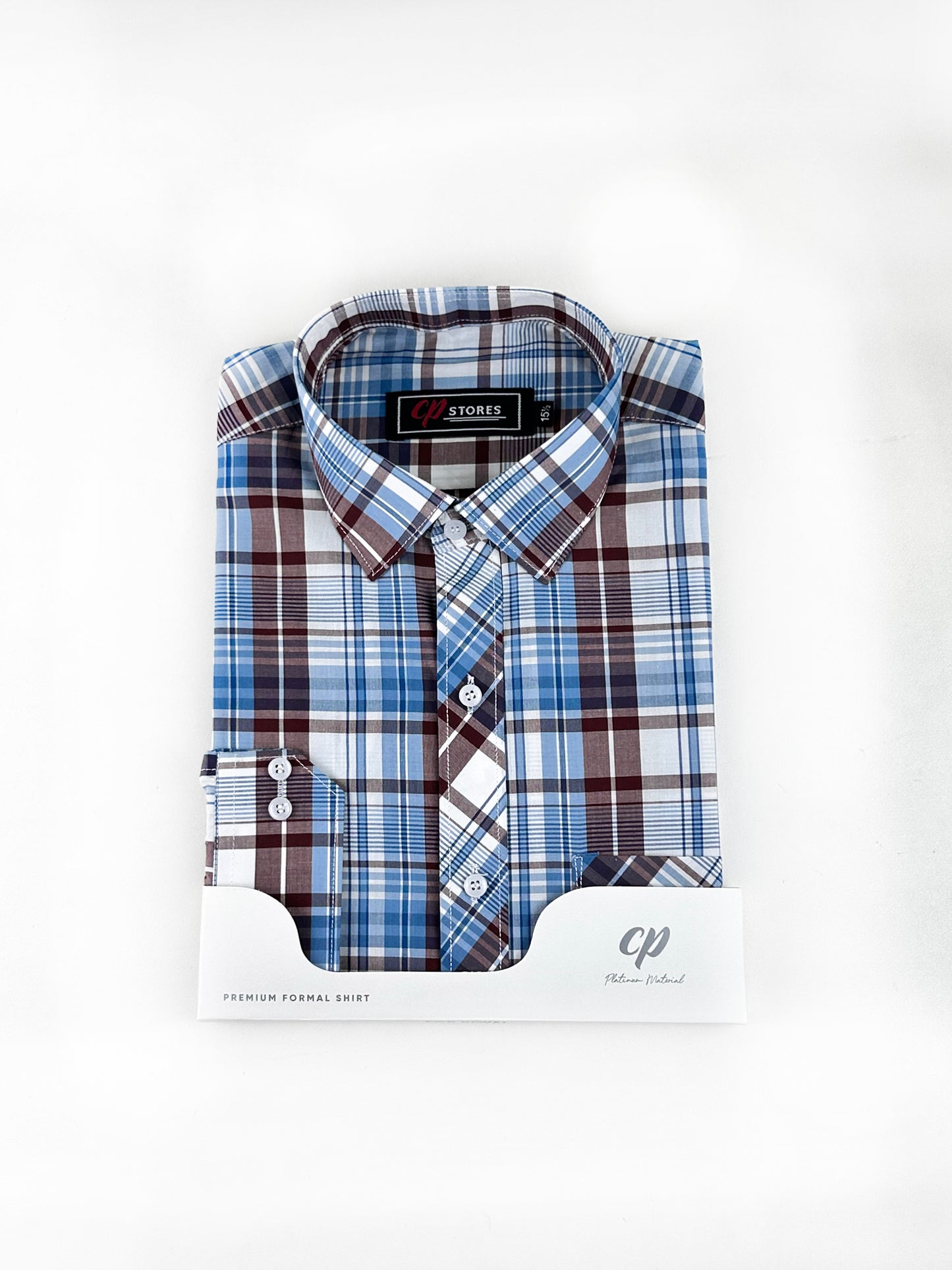 Blue Checks Formal Dress Shirt For Men MFS276