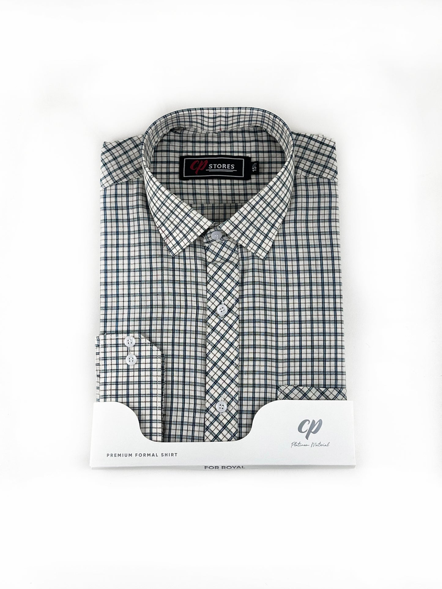 Fawn Checks Formal Dress Shirt For Men MFS278