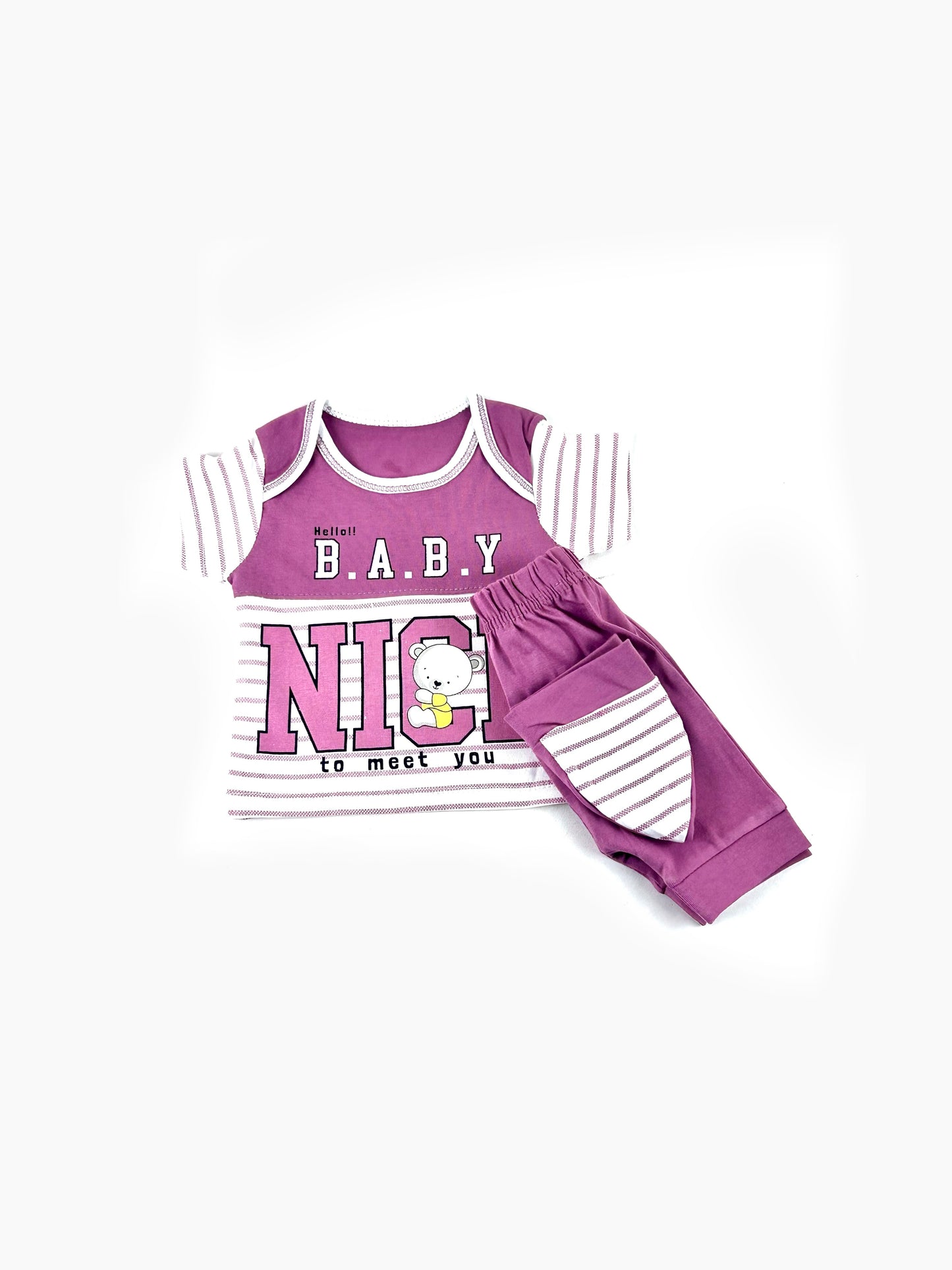 0Mth - 3Mth Baby D Pink Baba Suit For Newborns NBS530