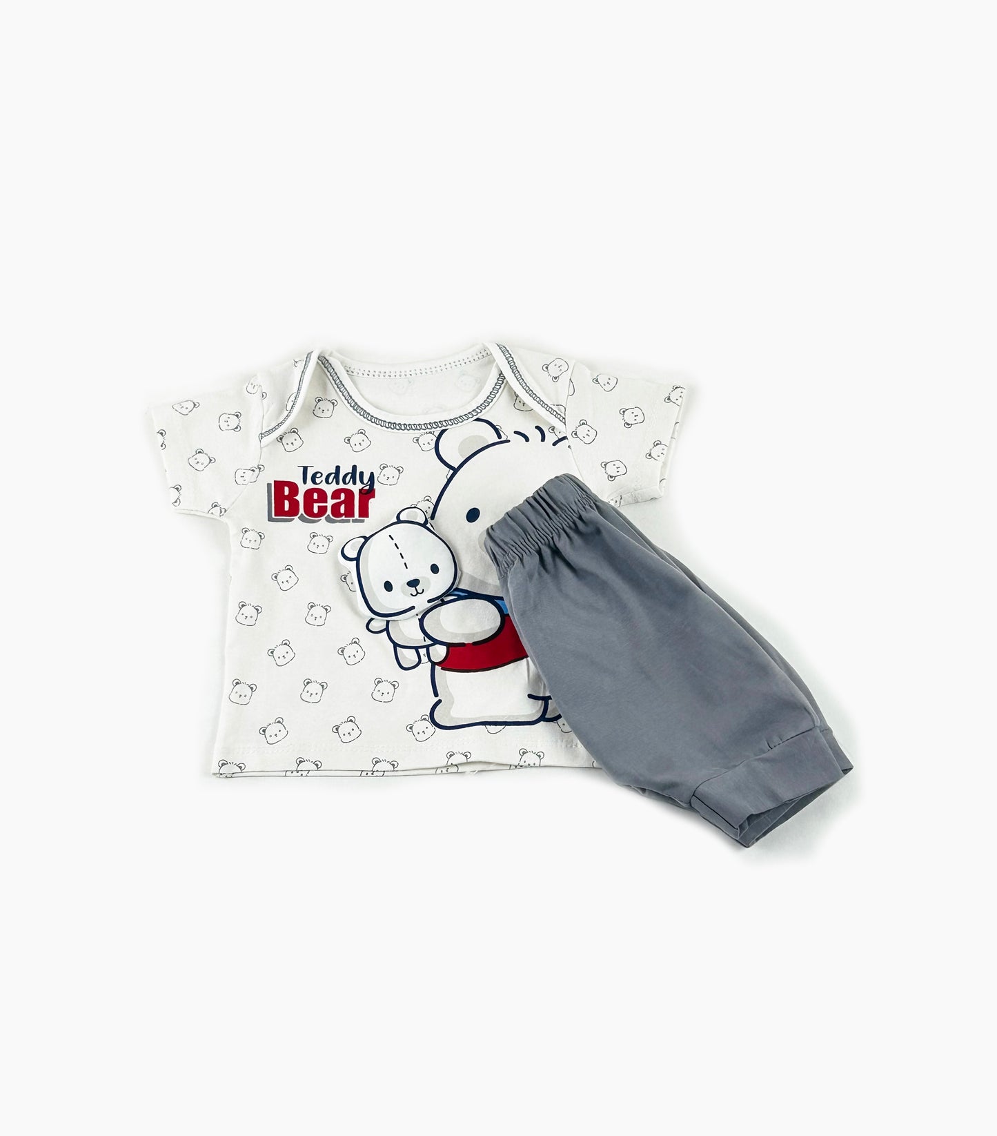 0Mth - 3Mth Teddy Bear Grey Baba Suit For Newborns NBS527