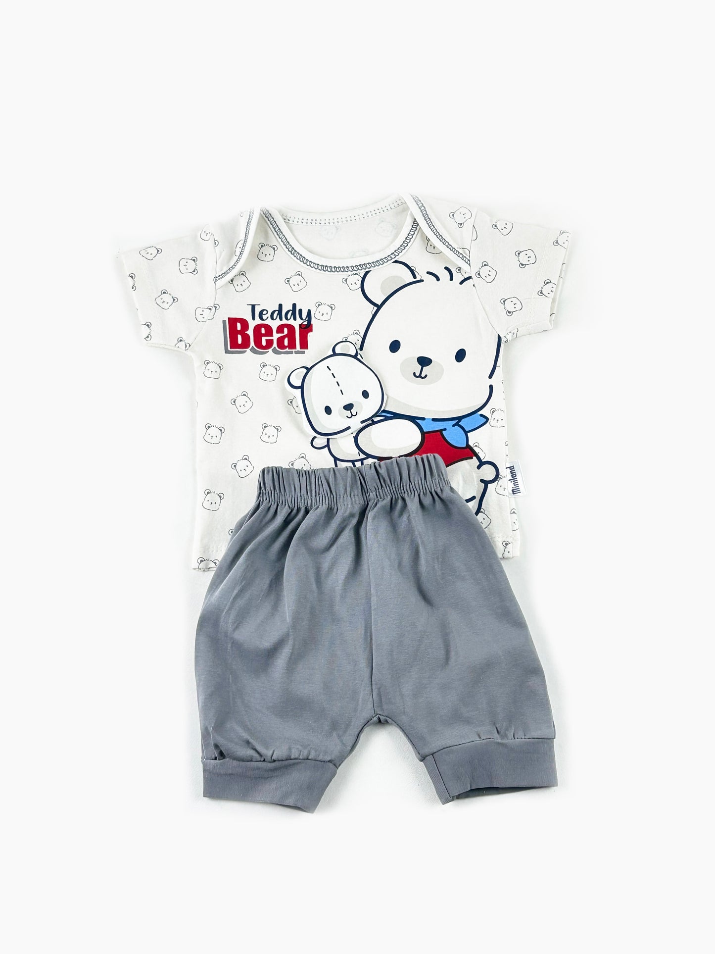 0Mth - 3Mth Teddy Bear Grey Baba Suit For Newborns NBS527