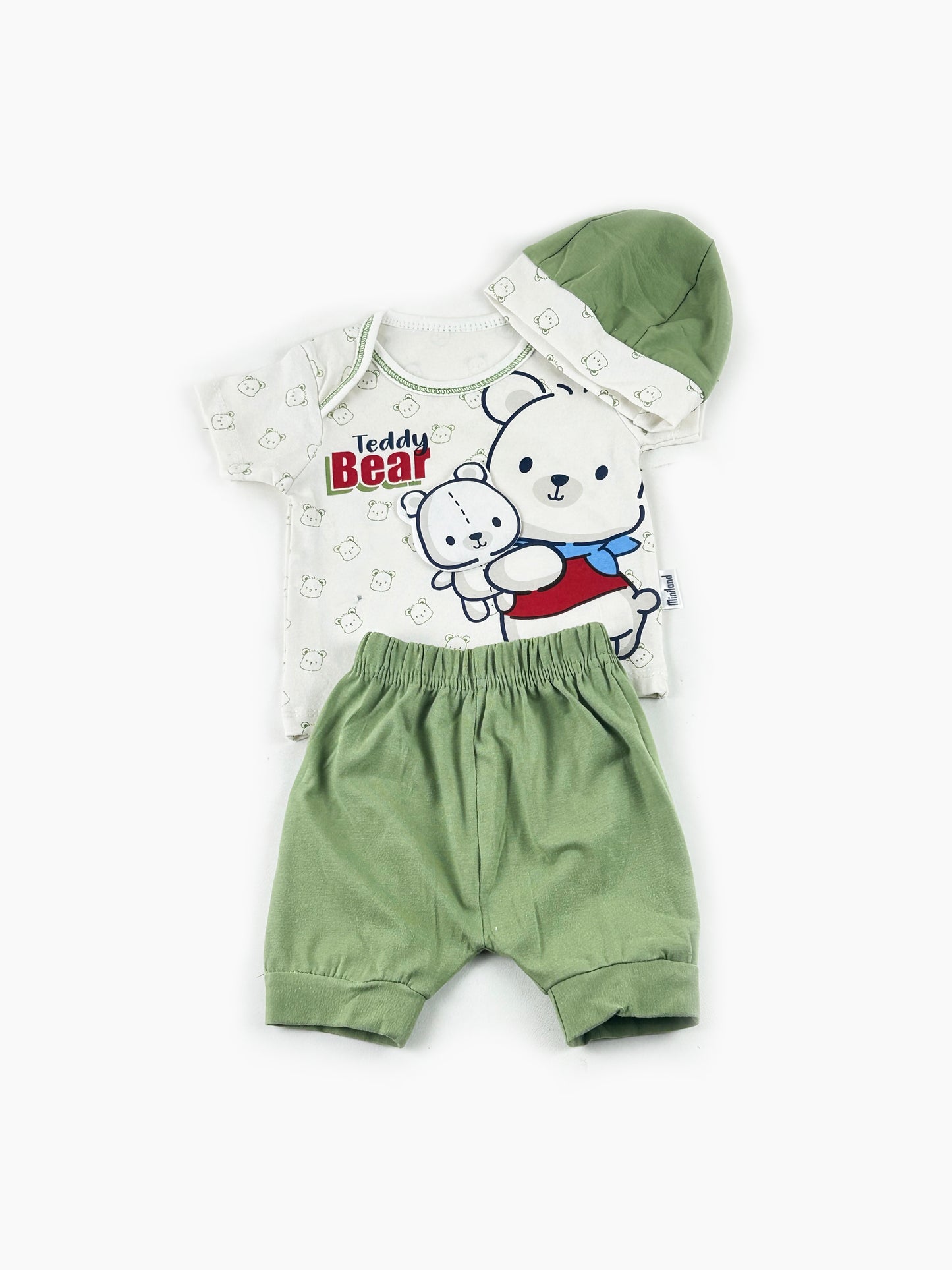 0Mth - 3Mth Teddy Bear Green Baba Suit For Newborns NBS528