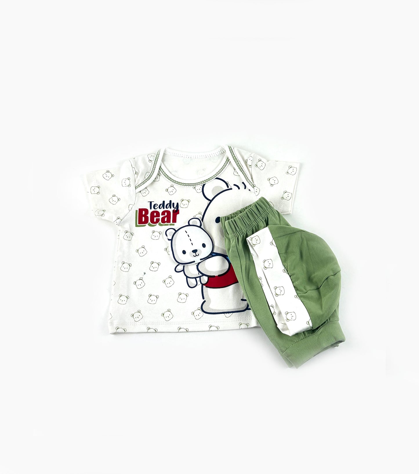 0Mth - 3Mth Teddy Bear Green Baba Suit For Newborns NBS528