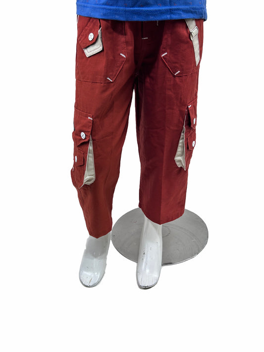 2Yrs - 5Yrs TB Cotton 3-QTR Short For Boys BQS01 Red