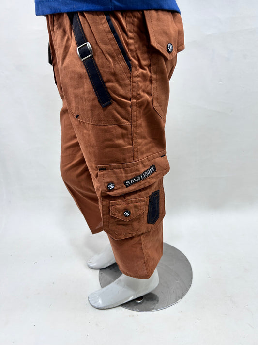 2Yrs - 5Yrs TB Cotton 3-QTR Short For Boys BQS04 Light Orange