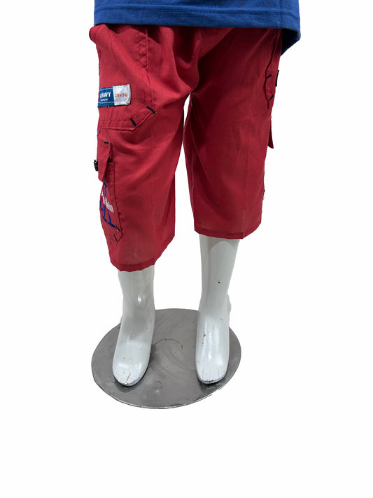 2Yrs - 5Yrs TB Boys 3-QTR Short For Boys BQS07 Red