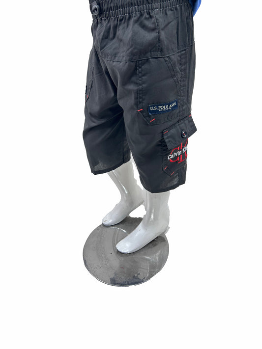 2Yrs - 5Yrs TB Boys 3-QTR Short For Boys BQS09 Black