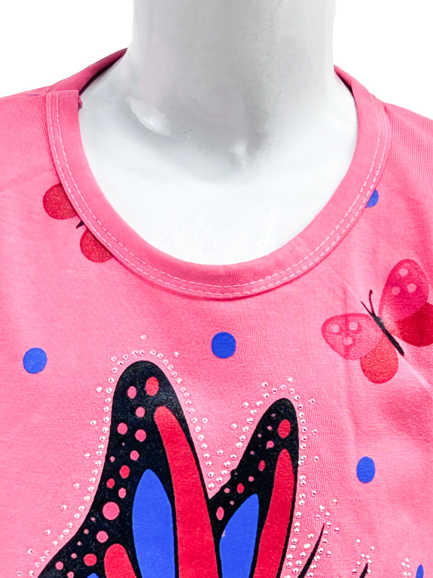 2.5Yrs - 7Yrs TB  Pink Butterfly T-Shirt For Girls  GTS56