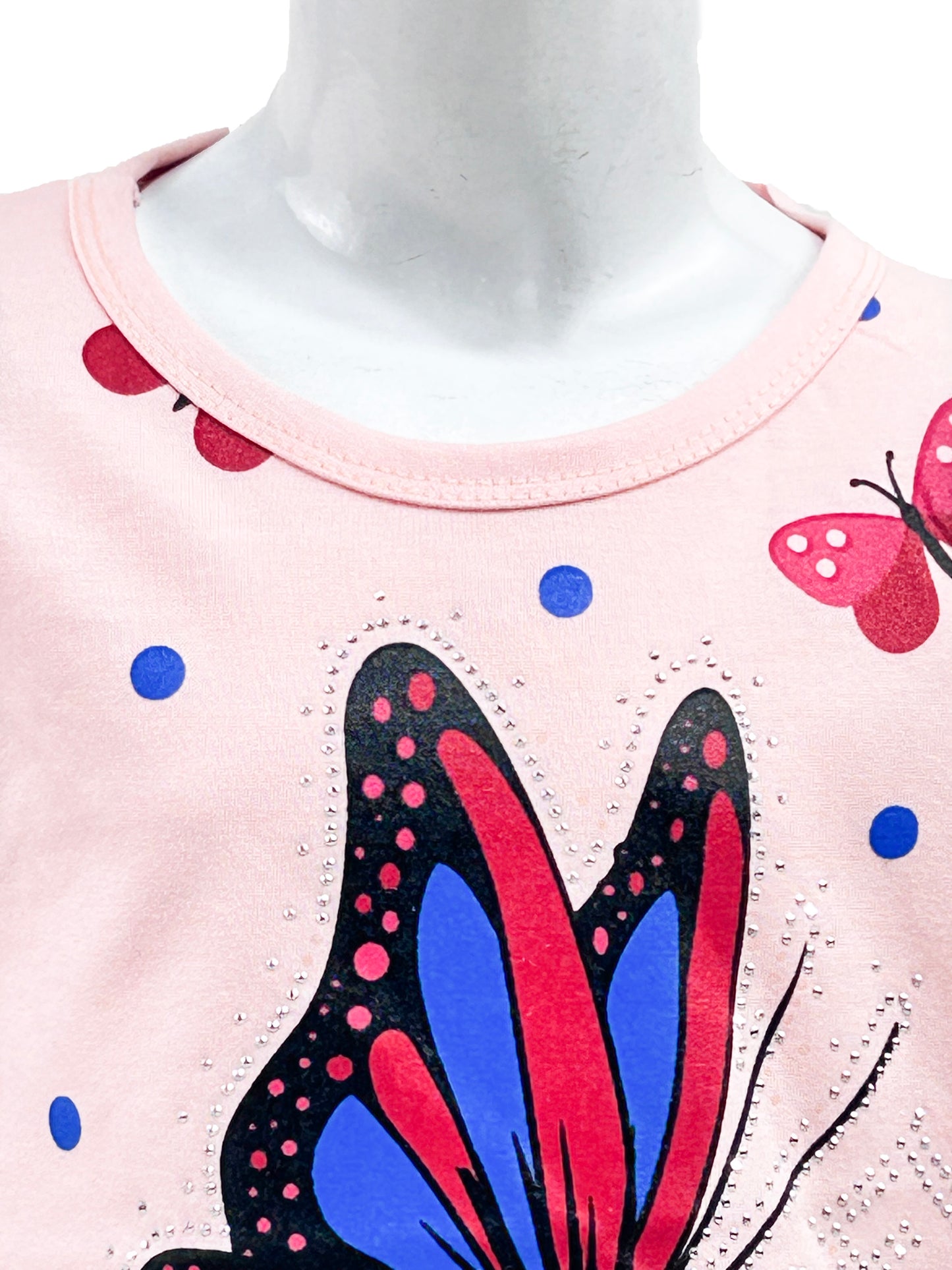 2.5Yrs - 7Yrs TB Butterfly  Light Peach T-Shirt For Girls  GTS57