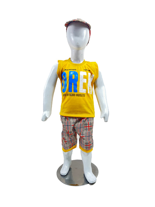 1Yr - 4Yrs RZ Kids Suit Oren Yellow BS414 (With Cap)