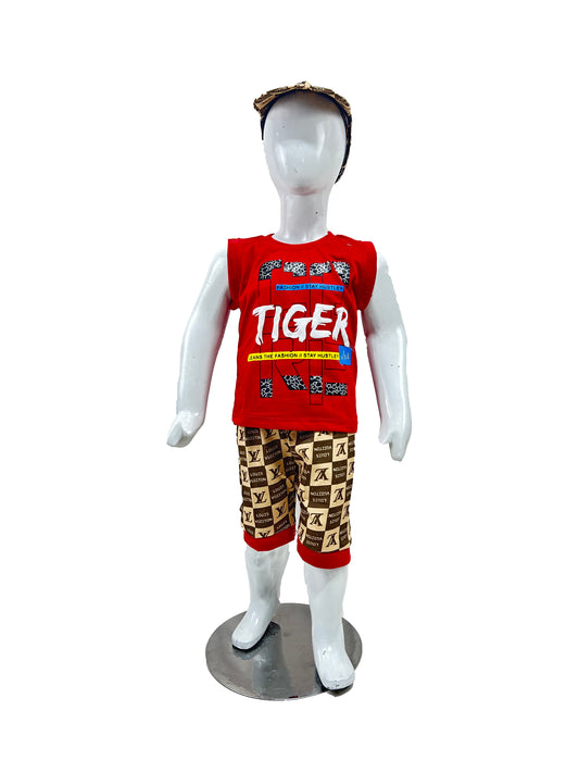 1Yr - 4Yrs RZ Kids Suit Tiger Red BS418 (With Cap)