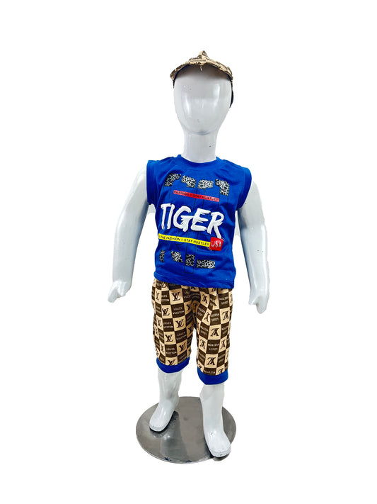 1Yr - 4Yrs RZ Kids Suit Tiger Blue BS419 (With Cap)