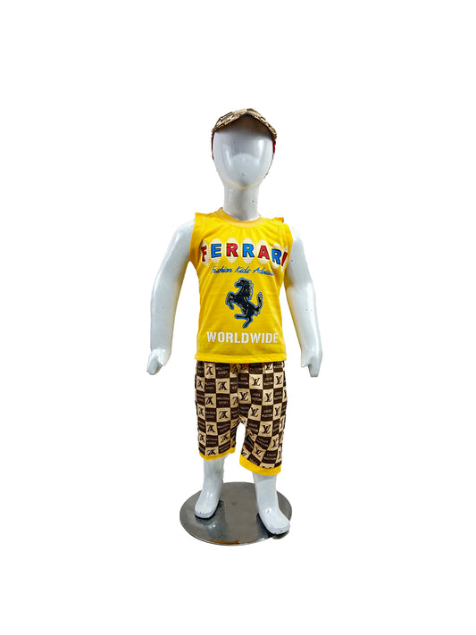1Yr - 4Yrs RZ Kids Suit Wolrdwide Yellow BS413 (With Cap)