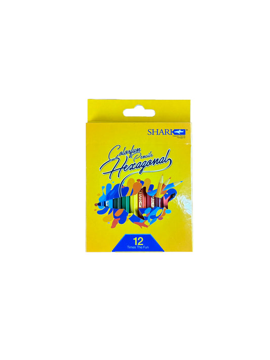 Shark Color Pencils Pack of 12 Hexagonal PB114