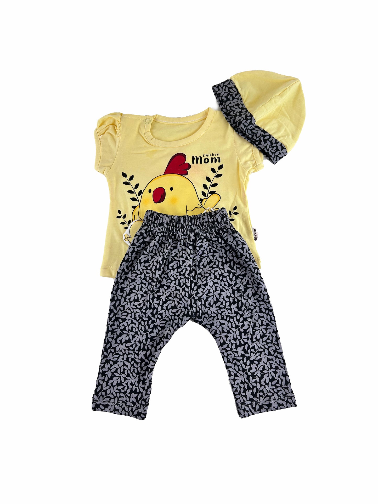 0Mth - 3Mth ZG Chicken Mom Baby Suit Yellow For Newborn NBS421