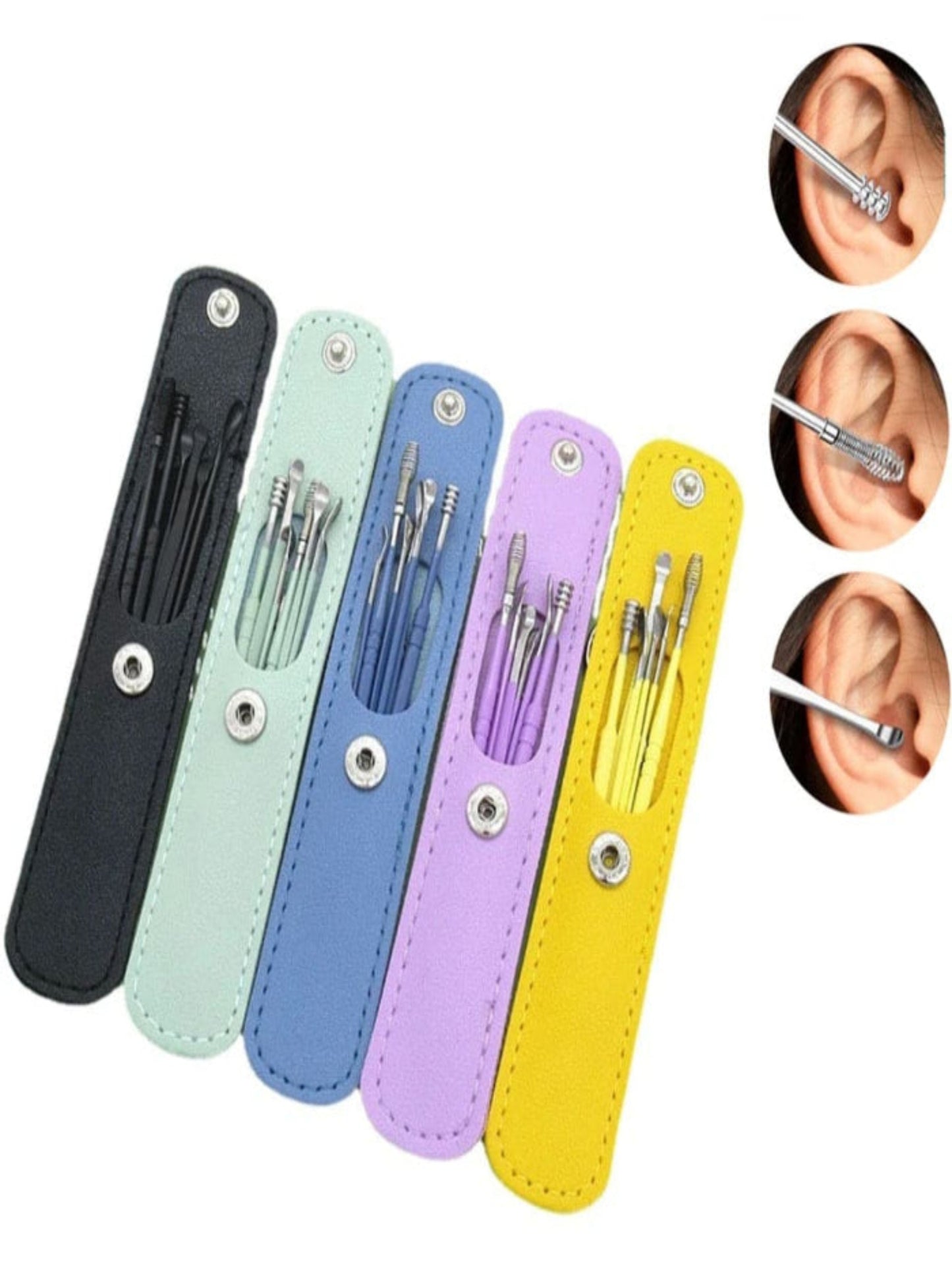 Set of 6 Ear Wax Cleaning Tools kit Set with Box