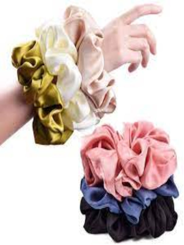 Pack Of 5 Hair Scrunchies - Multicolor & Multidesign