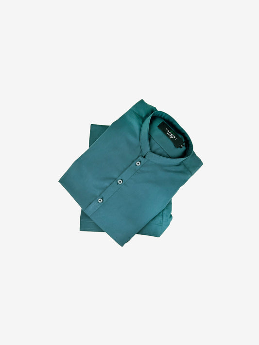 751/1-13 Teal Blue Stitched Suit Kameez Shalwar For Men MSK179