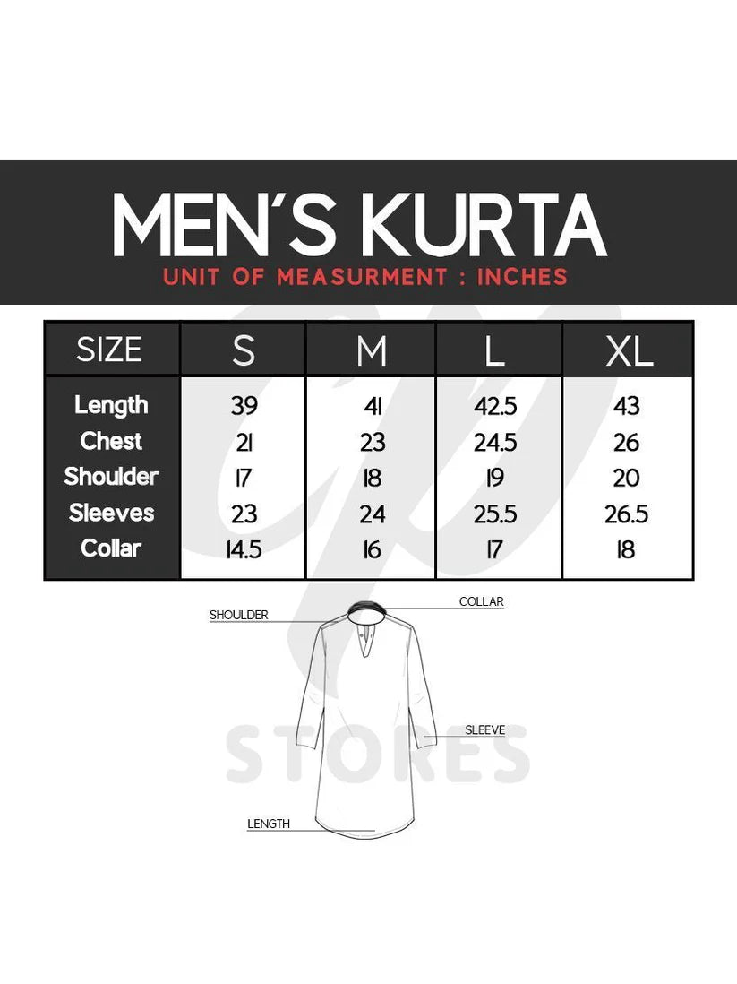 Slate Green 100% Cotton Sherwani Collar Kurta for Men