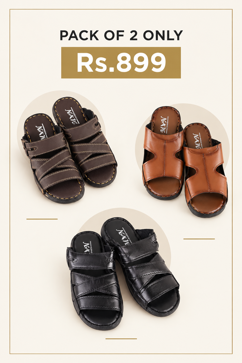 Pack of 2 Multicolor & Multidesign Casual Slippers for Men MC175
