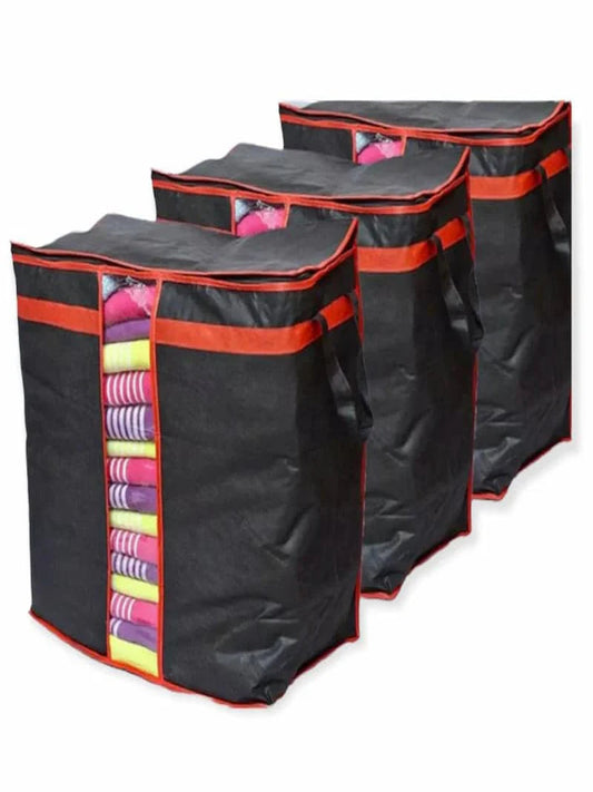 Soft Fabric Material Storage Bag Black