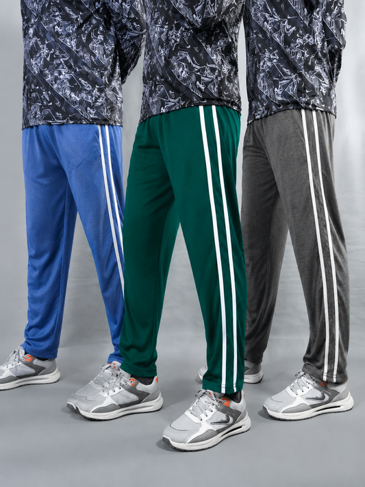 Pack of 3 Multicolor Plain Trouser For Men HG MT244