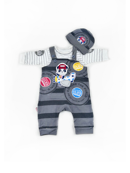 0Mth - 9Mth Panda Grey Romper For Newborn UG NBR78
