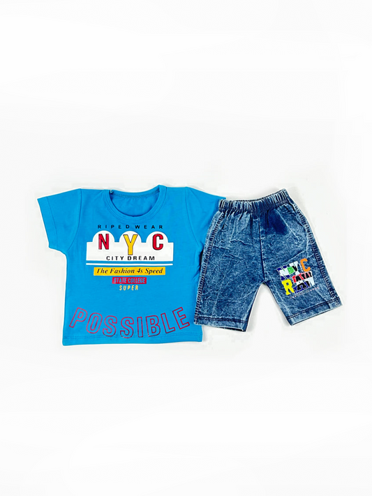 3Mth - 9Mth NYC Blue Baba Suit For Newborns RZ NBS499