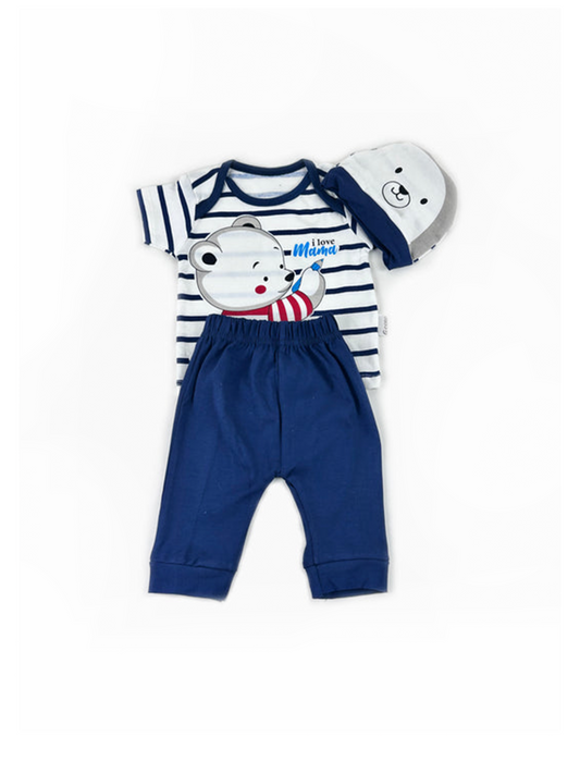 3Mth - 9Mth Little Artist Dark Blue Baba Suit For Newborns UG NBS508