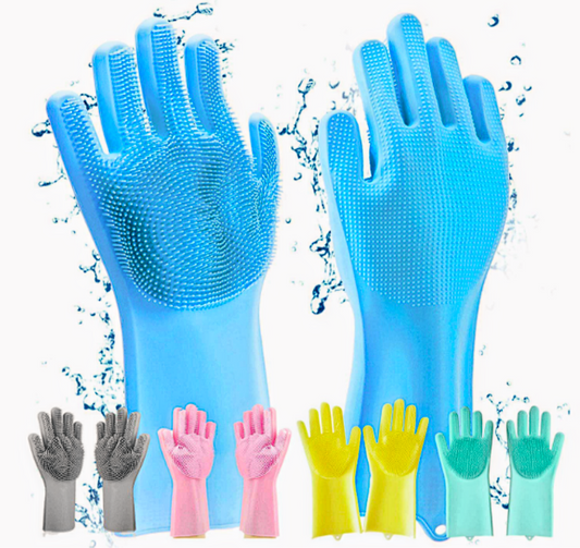 Multicolor Silicone Rubber Dishwashing Gloves
