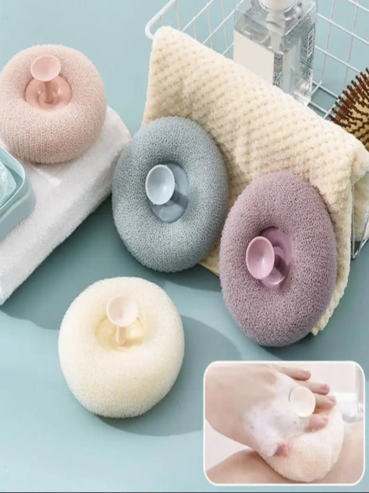 Mesh Bath Sponge Ball With Suction Cup D104