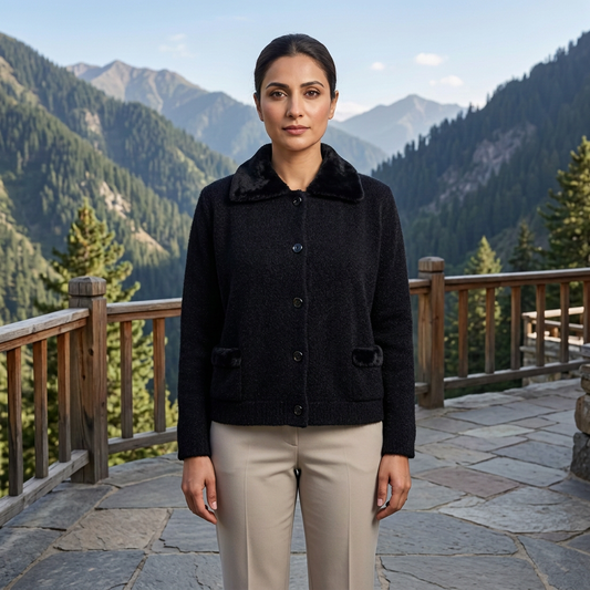WSW76 shorter sweater with buttons closed