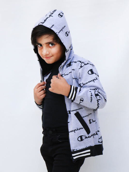 Kids Upper 5 Yrs - 10 Yrs Printed CH Grey