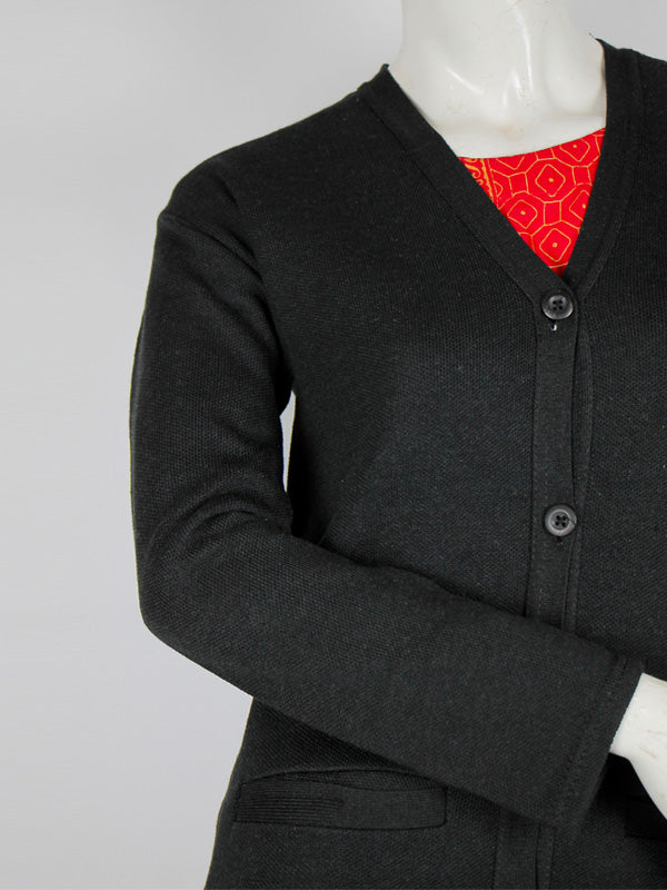 WSW03 Women Sweaters Cardigan Full Sleeves Night Black