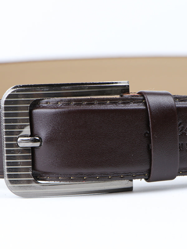 Flex Faux Leather Belt for Men Plain Dark Brown