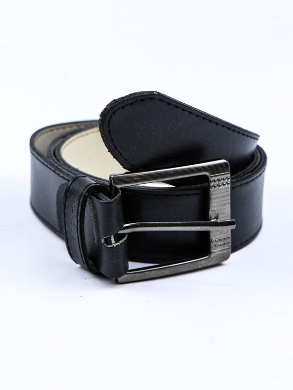 Faux Leather Belt for Men Shining Black